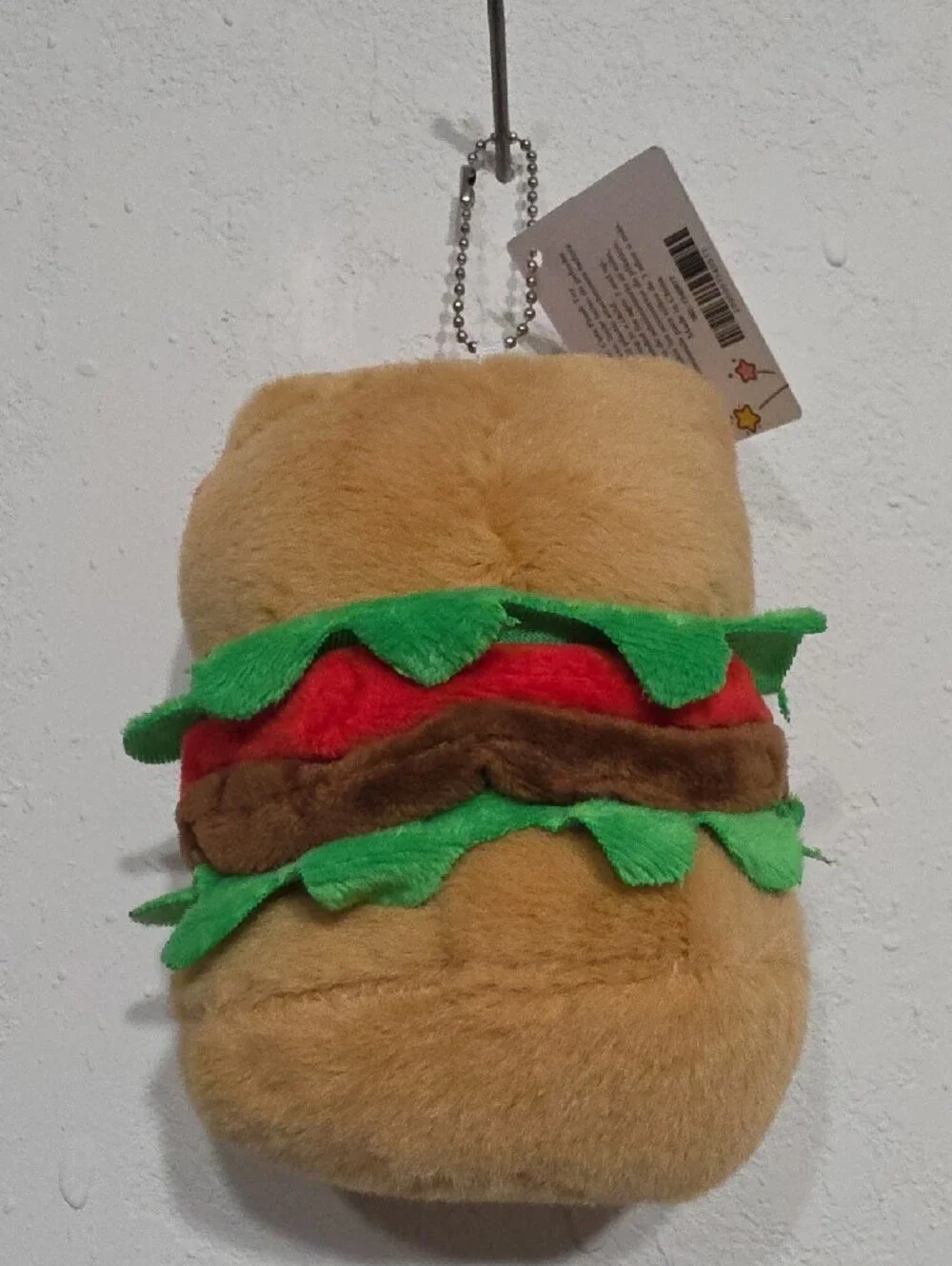 Hello Kitty Plush Burger Keychain - Brown, Red & Green
